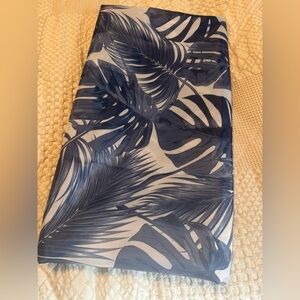 Caribbean Joe Navy Leaf Pattern shower curtain